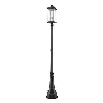 Z-Lite Portland 1-Light Outdoor Post Mounted Fixture Light In Oil Rubbed Bronze