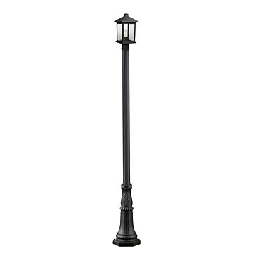 Z-Lite Portland 1-Light Outdoor Post Mounted Fixture Light In Black