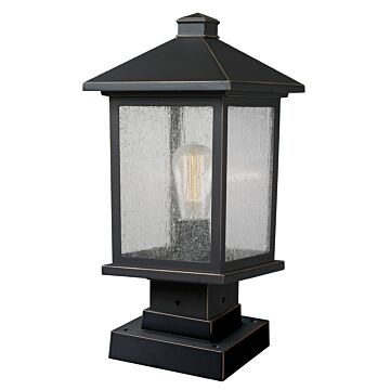 Z-Lite Portland 1-Light Outdoor Pier Mounted Fixture Light In Oil Rubbed Bronze