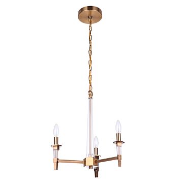Tarryn Three Light Chandelier in Satin Brass by Craftmade