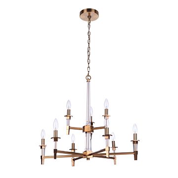 Tarryn Nine Light Chandelier in Satin Brass by Craftmade