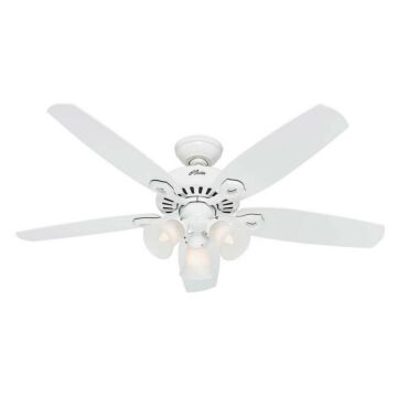 Hunter Builder Plus 3 Light 52 Inch Indoor Ceiling Fan in Snow White