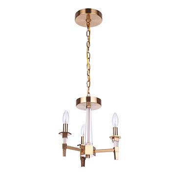 Tarryn Three Light Convertible Semi Flush Pendant in Satin Brass by Craftmade