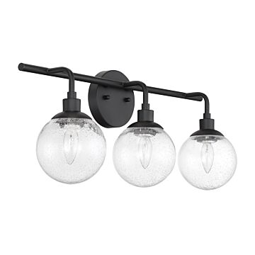 Que Three Light Vanity in Flat Black by Craftmade