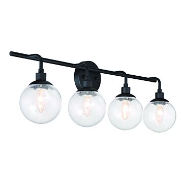 Que Four Light Vanity in Flat Black by Craftmade