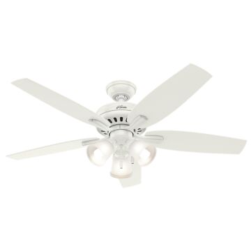 Hunter Newsome 3 Light 52 Inch Indoor Ceiling Fan in Fresh White