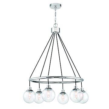 Que Six Light Chandelier in Chrome by Craftmade