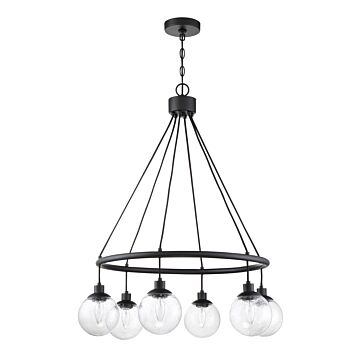 Que Six Light Chandelier in Flat Black by Craftmade