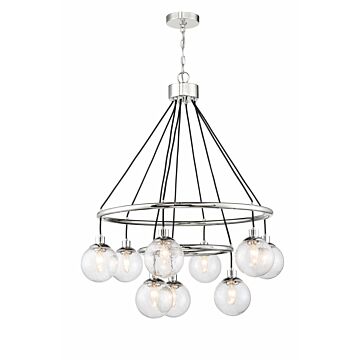 Que Nine Light Chandelier in Chrome by Craftmade
