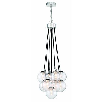 Que Nine Light Pendant in Chrome by Craftmade