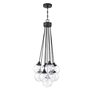 Que Nine Light Pendant in Flat Black by Craftmade