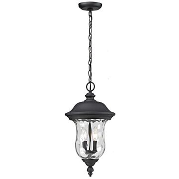 Z-Lite Armstrong 3-Light Outdoor Chain Mount Ceiling Fixture Light In Black