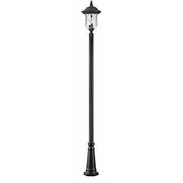 Z-Lite Armstrong 3-Light Outdoor Post Mounted Fixture Light In Black