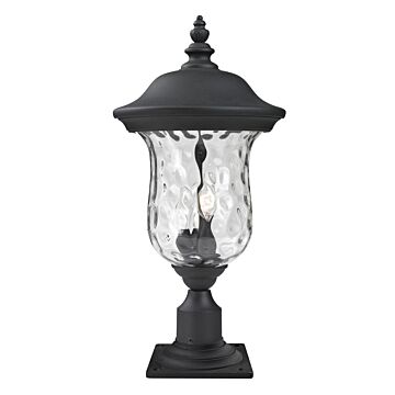 Z-Lite Armstrong 3-Light Outdoor Pier Mounted Fixture Light In Black