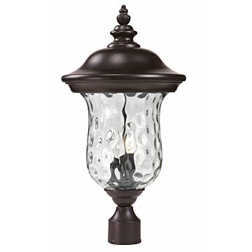 Z-Lite Armstrong 3-Light Outdoor Post Mount Fixture Light In Bronze