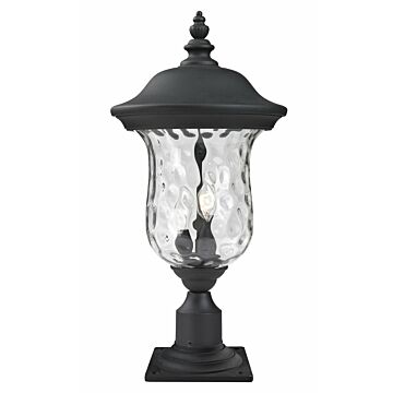 Z-Lite Armstrong 2-Light Outdoor Pier Mounted Fixture Light In Black