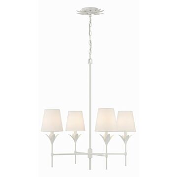 Broche Four Light Chandelier in Matte White by Crystorama