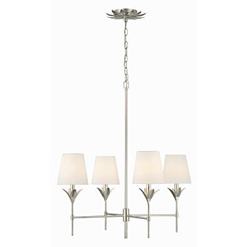 Broche Four Light Chandelier in Antique Silver by Crystorama