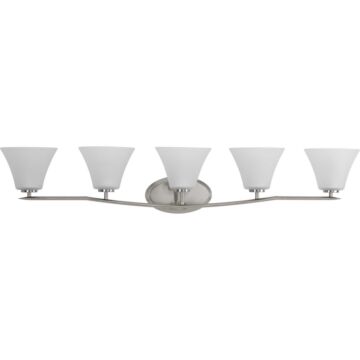Bravo 5-Light Bathroom Vanity Light Bracket in Brushed Nickel