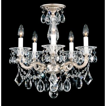 La Scala Five Light Semi Flush Mount in Antique Silver by Schonbek