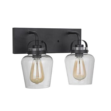 Trystan Two Light Vanity in Flat Black by Craftmade
