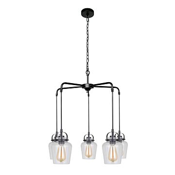 Trystan Five Light Chandelier in Flat Black by Craftmade