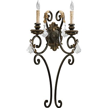 Rio Salado Two Light Wall Mount in Toasted Sienna With Mystic Silver by Quorum International