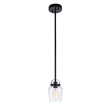 Trystan One Light Mini Pendant in Flat Black by Craftmade