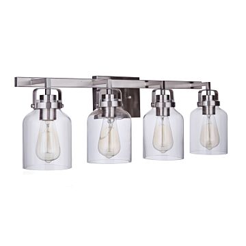 Foxwood Four Light Vanity in Brushed Polished Nickel by Craftmade