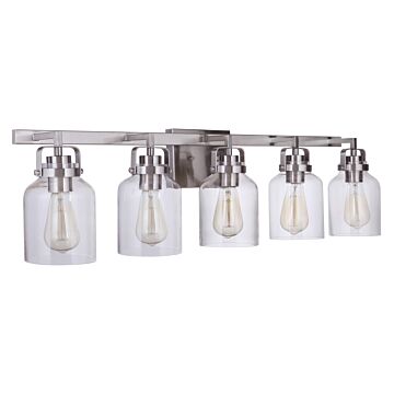 Foxwood Five Light Vanity in Brushed Polished Nickel by Craftmade
