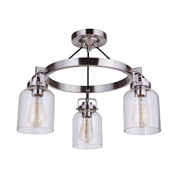 Foxwood Three Light Convertible Semi Flush in Brushed Polished Nickel by Craftmade