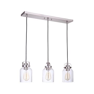 Foxwood Three Light Linear Pendant in Brushed Polished Nickel by Craftmade
