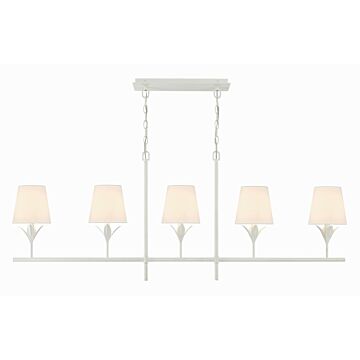 Broche Five Light Chandelier in Matte White by Crystorama