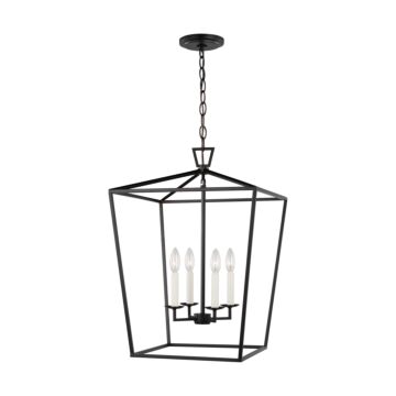 Dianna Four Light Lantern in Midnight Black by Visual Comfort Studio
