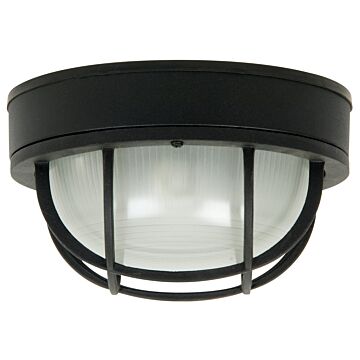 Bulkheads Oval and Round One Light Flushmount in Textured Black by Craftmade