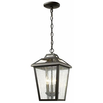 Z-Lite Bayland 3-Light Outdoor Chain Mount Ceiling Fixture Light In Oil Rubbed Bronze