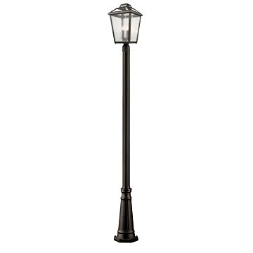 Z-Lite Bayland 3-Light Outdoor Post Mounted Fixture Light In Oil Rubbed Bronze