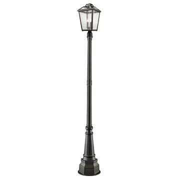 Z-Lite Bayland 3-Light Outdoor Post Mounted Fixture Light In Oil Rubbed Bronze