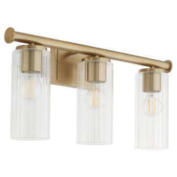 Juniper Three Light Vanity in Aged Brass by Quorum International