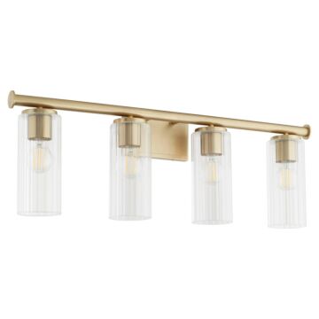 Juniper Four Light Vanity in Aged Brass by Quorum International