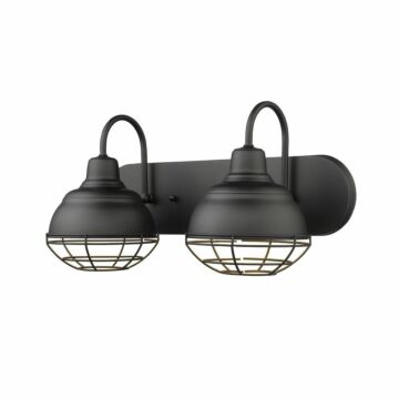 Neo Industrial Two Light Vanity in Matte Black by Millennium