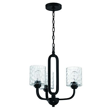 Collins Three Light Chandelier in Flat Black by Craftmade