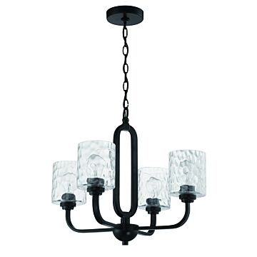 Collins Four Light Chandelier in Flat Black by Craftmade