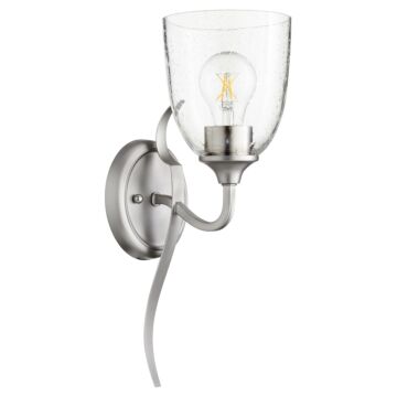 Jardin One Light Wall Mount in Satin Nickel  Clear Seeded by Quorum International