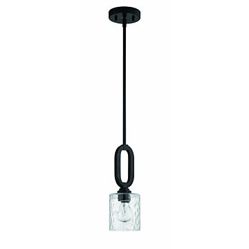 Collins One Light Mini Pendant in Flat Black by Craftmade