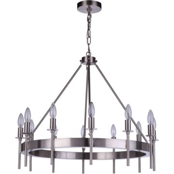 Larrson 12 Light Chandelier in Brushed Polished Nickel by Craftmade