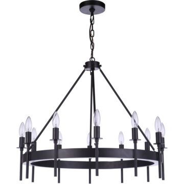 Larrson 12 Light Chandelier in Flat Black by Craftmade