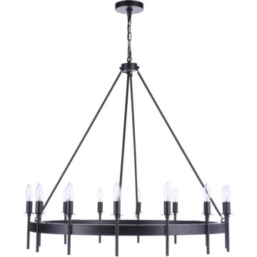Larrson 14 Light Chandelier in Flat Black by Craftmade