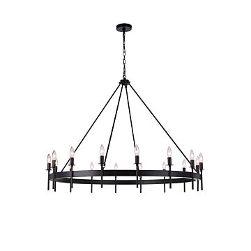 Larrson 16 Light Chandelier in Flat Black by Craftmade
