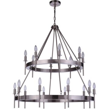Larrson 18 Light Chandelier in Brushed Polished Nickel by Craftmade